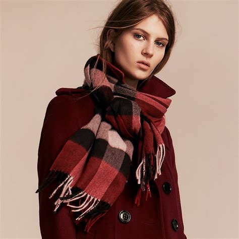 burberry red check scarf